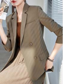 Ladies Brown suit jacket Korean fashion British style fashion professional Blazer