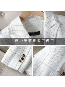 Winter fashion Korean style ladies temperament white suits