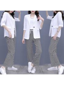 women's fashion fall casual thin wide-leg trousers casual three-piece suit