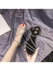 Summer new fashion flat sandal with rhinestones