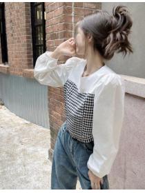 On Sale Color Matching Fashion Blouse
