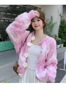 On Sale Color Matching Knitting Fashion Top 