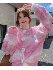 On Sale Color Matching Knitting Fashion Top 
