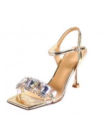 Summer new rhinestone sexy matching silver high-heeled Sandals