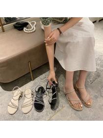 korean style open toe rhinestone sandals