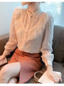 Fall Korean style lace shirt for women