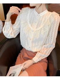 Fall Korean style lace shirt for women