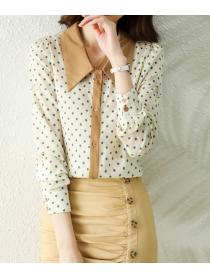 women's polka dot chiffon shirt