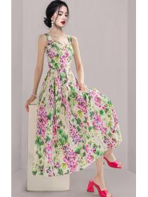 OL Style Color Matching Drape Fashion  Slim Dress 