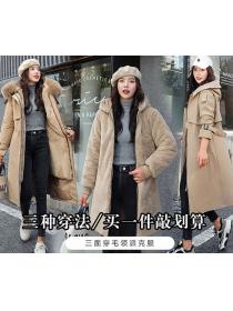 Winter big fur collar down jacket Women's long cotton coat windbreaker coat