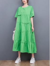 Summer new Korean style loose Long dress for women