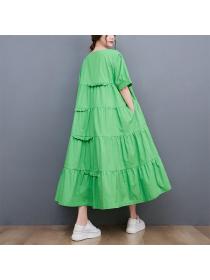 Summer new Korean style loose Long dress for women