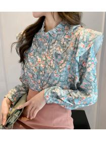 floral temperament chiffon shirt 