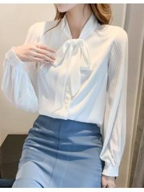 Bow Knot Business Wear White Shirt