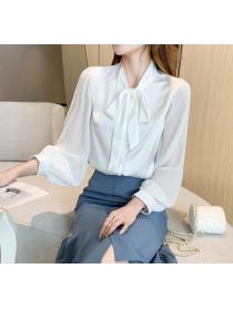 Bow Knot Business Wear White Shirt