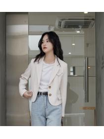 women's solid color temperament korean style short suit jacket