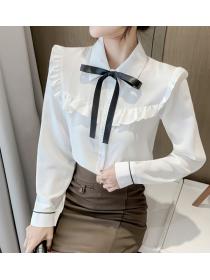bow tie long sleeve blouse