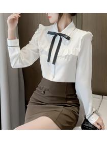 bow tie long sleeve blouse