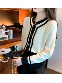On Sale Color Matching Fashion Nobel Top
