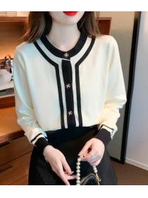 On Sale Color Matching Fashion Nobel Top