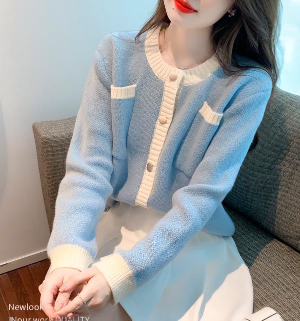 On Sale Color Matching Fashion Nobel Knitting Top