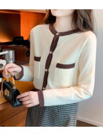 For Sale Color Matching Knitting Fashion Top 