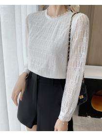 women's autumn long sleeve lace shirt