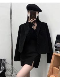 Internet celebrity ladies Xiaoxiang style fashionable woolen coat skirt two-piece suit