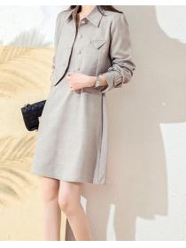 Internet celebrity ladies  fashionable woolen coat skirt two-piece suit