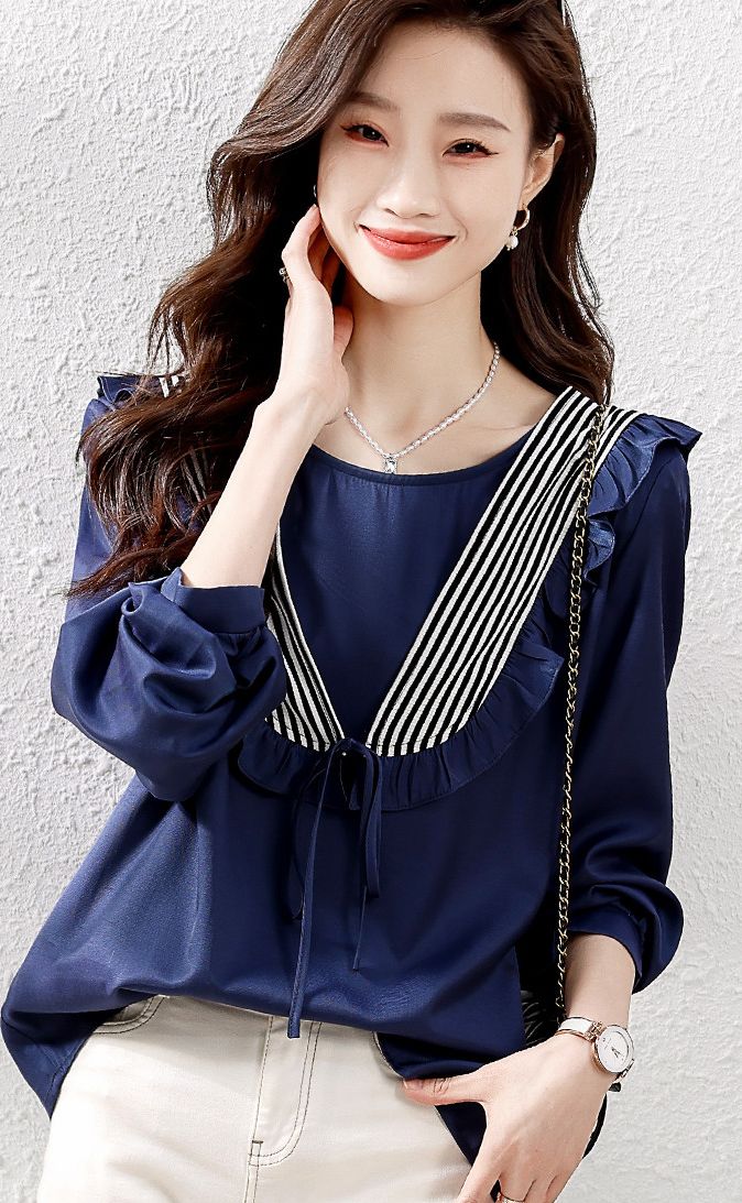 On Sale Fashion Style Color Matching Blouse
