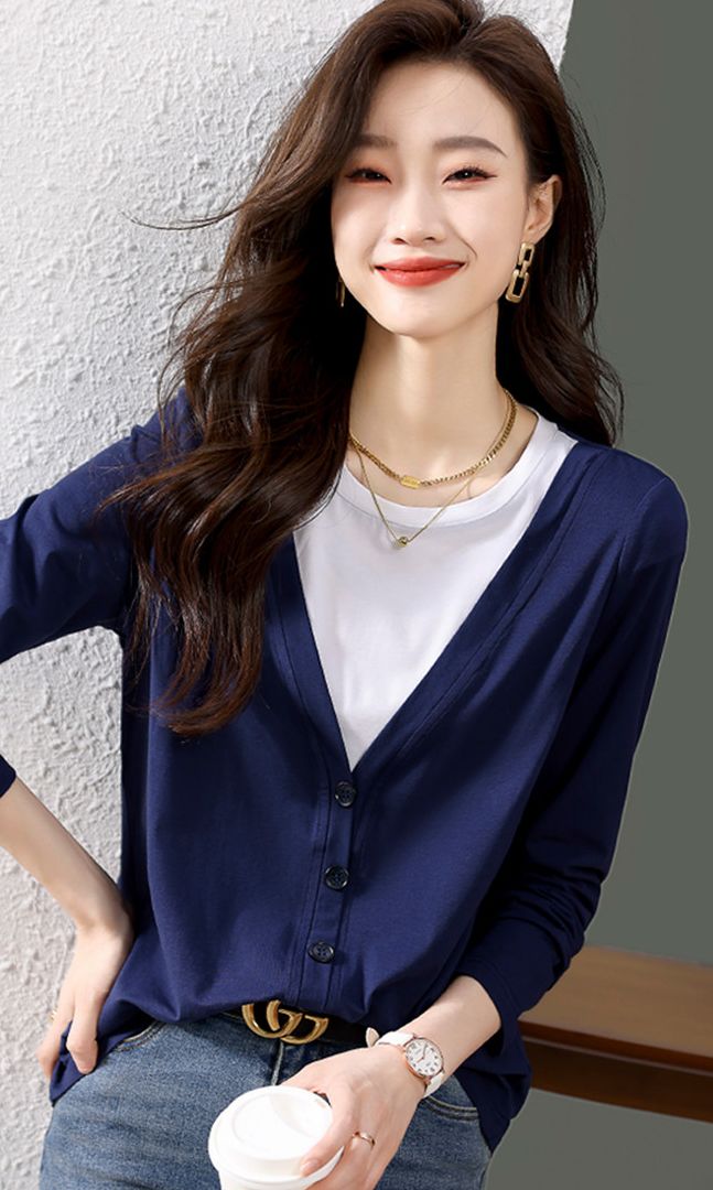 On Sale Color Matching Fashion Nobel Blouse