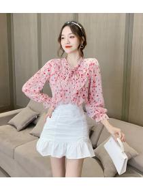 Fashion style Long Sleeve Floral Shirt 