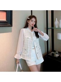 Autumn fashion Korean style Tweed vest for women