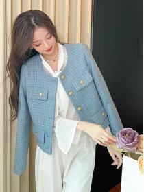 Autumn new temperament ladies Korean style Tweed coat