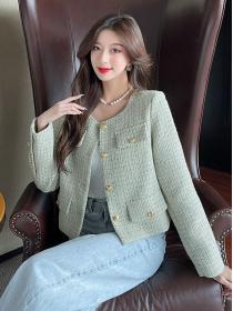 Autumn new temperament ladies Korean style Tweed coat