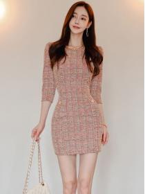 Autumn new Korean style temperament elegant Bodycon dress