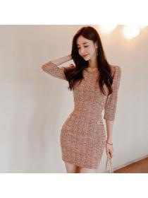 Autumn new Korean style temperament elegant Bodycon dress