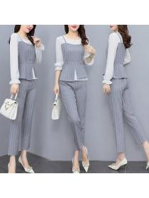 Autumn new style striped high-end two-piece suit