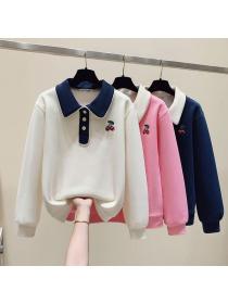 Autumn fashion style embroidery temperament matching long-sleeved sweater