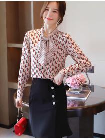 Korean style collar loose Chiffon shirt