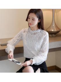 Fashion style Lantern sleeve Lace shirt