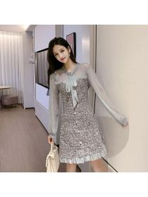 Autumn New Korean style Tweed Dress