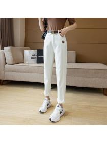 Women's autumn new loose matching denim Long pants for women