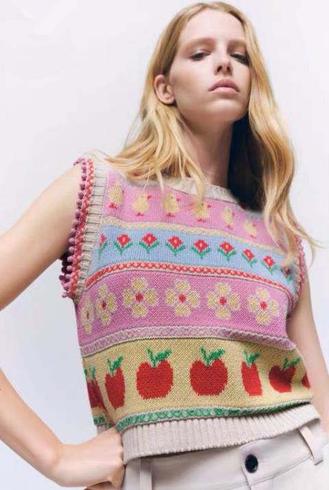 Sweet Fresh Flower Fashion Knitting Top
