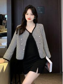 Vintage style Short Jacket Women's Korean Style Double Breasted Long Sleeve Top