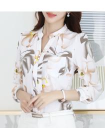 Fashion style long sleeve women's chiffon shirt