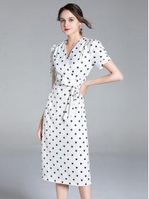 Summer new Korean style puff sleeves temperament dress