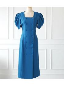 Nobel Style Horn Sleeve Lace Show Waist Dress