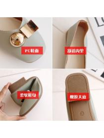 Korean Style Soft Sole Peas Shoes Women's Flat Square head shoes