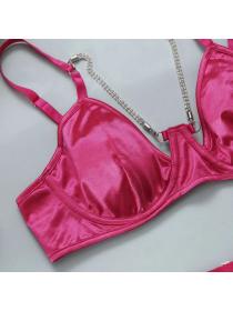 Outlet hot style elastic satin sexy chain sexy underwear set